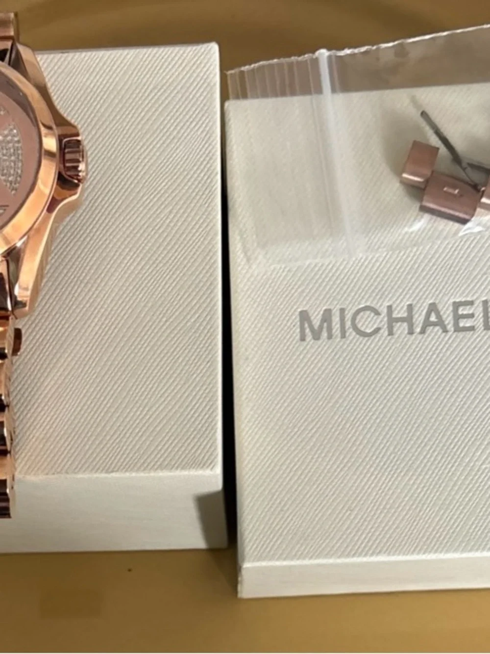 Michael Kors Rose Gold-tone MK Pavé Dial Bracelet Watch